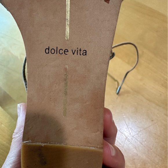 Dolce Vita Linsey Tan Suede Leather Lace Up Cork Wedge Sandals Size 7 - Picture 9 of 10